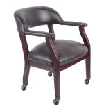 Vinyl Upholstered Wooden Guest Chair