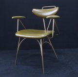 Golden Stainless Steel Frame Dining Chair Leather Dining Chair