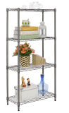 Household 4 Tiers Siliver Coated 50kg DIY Adjustable Metal Storage Shelving 750*350*1600