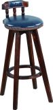 Low Backrest Wooden Bar Stools