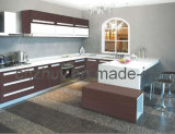 Modular Kitchen Cabinet of UV High Glossy Wood Grain Board  (ZH-3953)