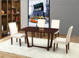 Luxury Rectangle Hotel Restaurant Dining Tables with 4 Leather Chairs