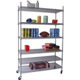 DIY Heavy Duty 6 Shelf Adjustable Office Book Display Chrome Metal Wire Shelving