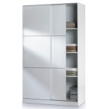 White High Gloss Bedroom Furniture 2 Sliding Door Wardrobe (WB41)