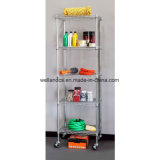 5-Tier Zinc Coated NSF 500lbs Garage Steel Wire Shelving with Wheels