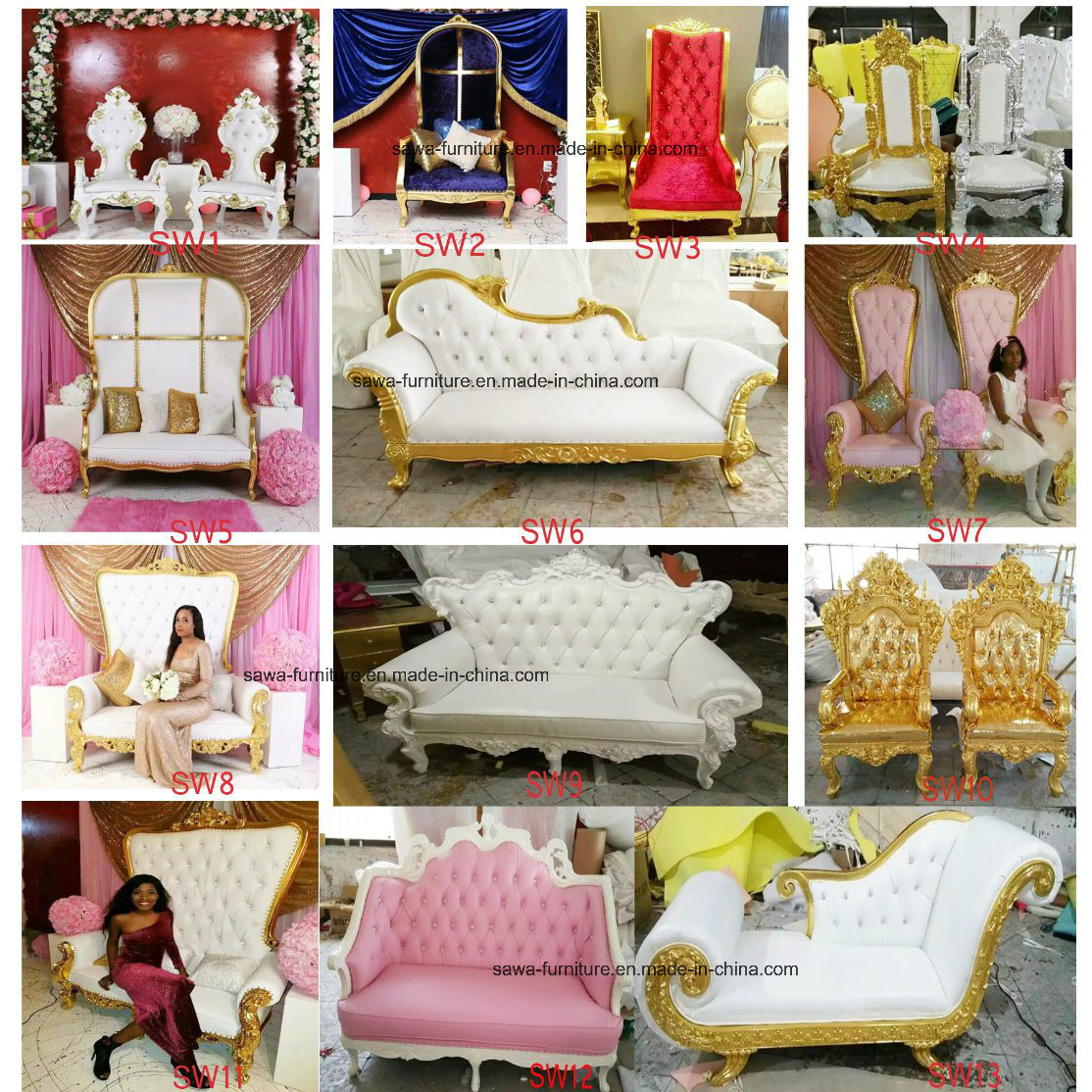 Wedding Royal Living Room Sofa Chair American Chair